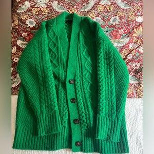J.crew wool blend oversized cardigan in Vintage Kelly green